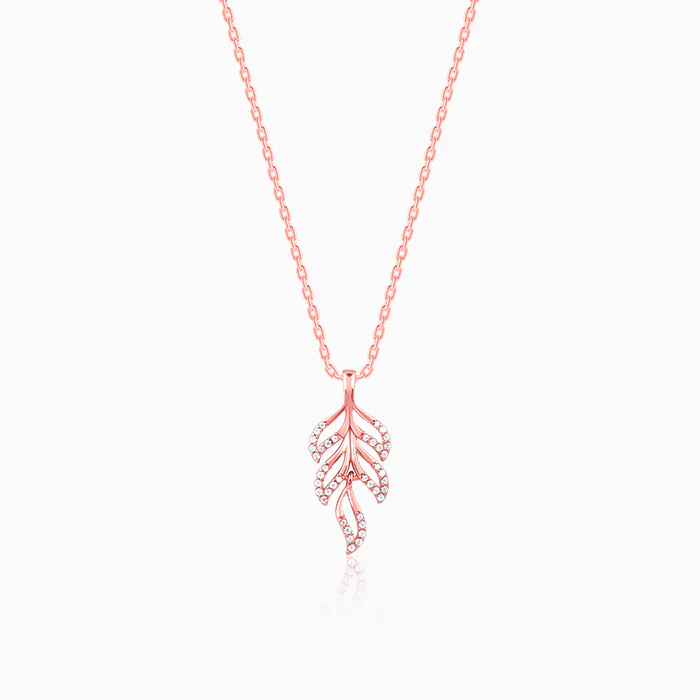 Rose Gold Komal Pankh Pendant With Link Chain