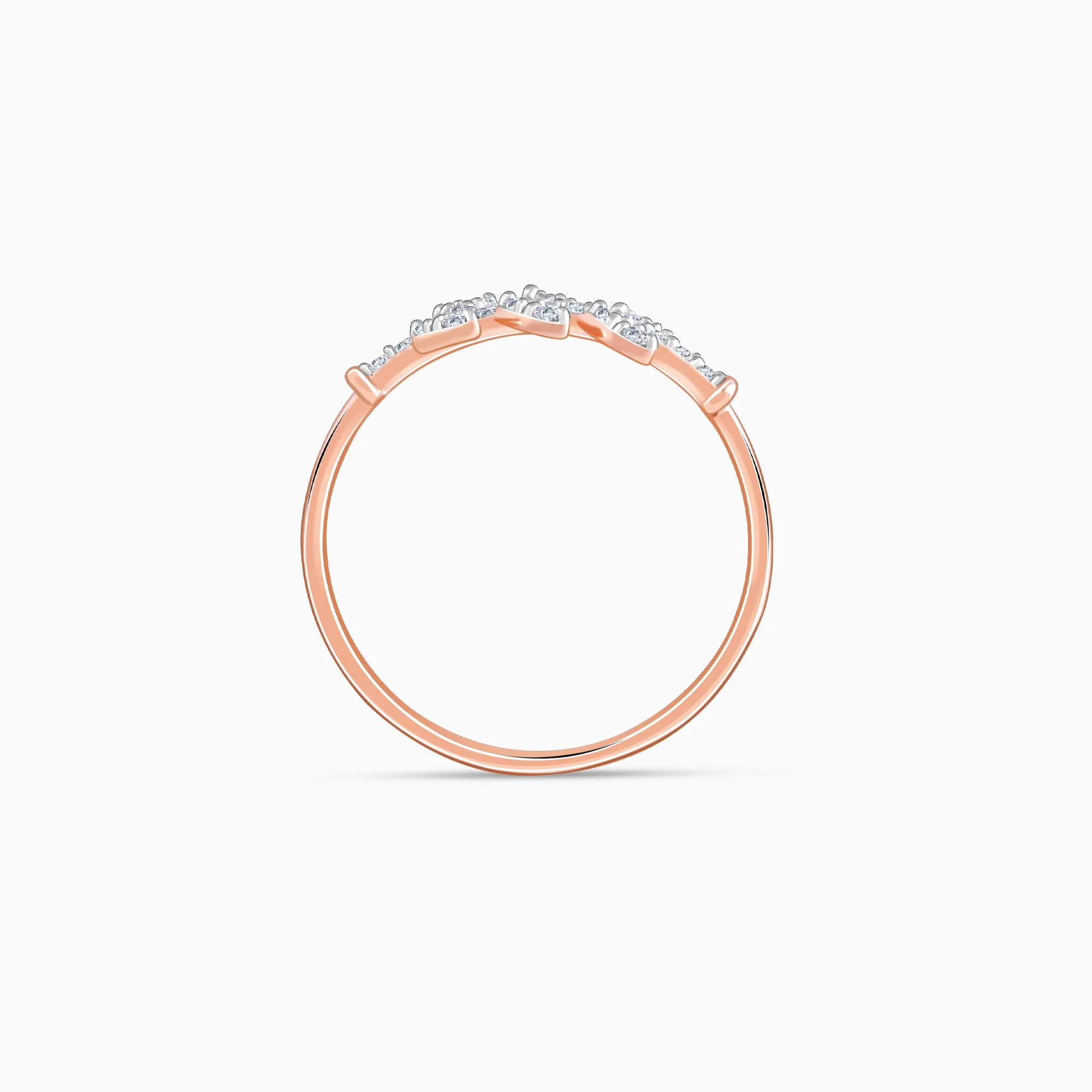 Rose Gold Leafline Lab Grown Dimond Ring - Image 5