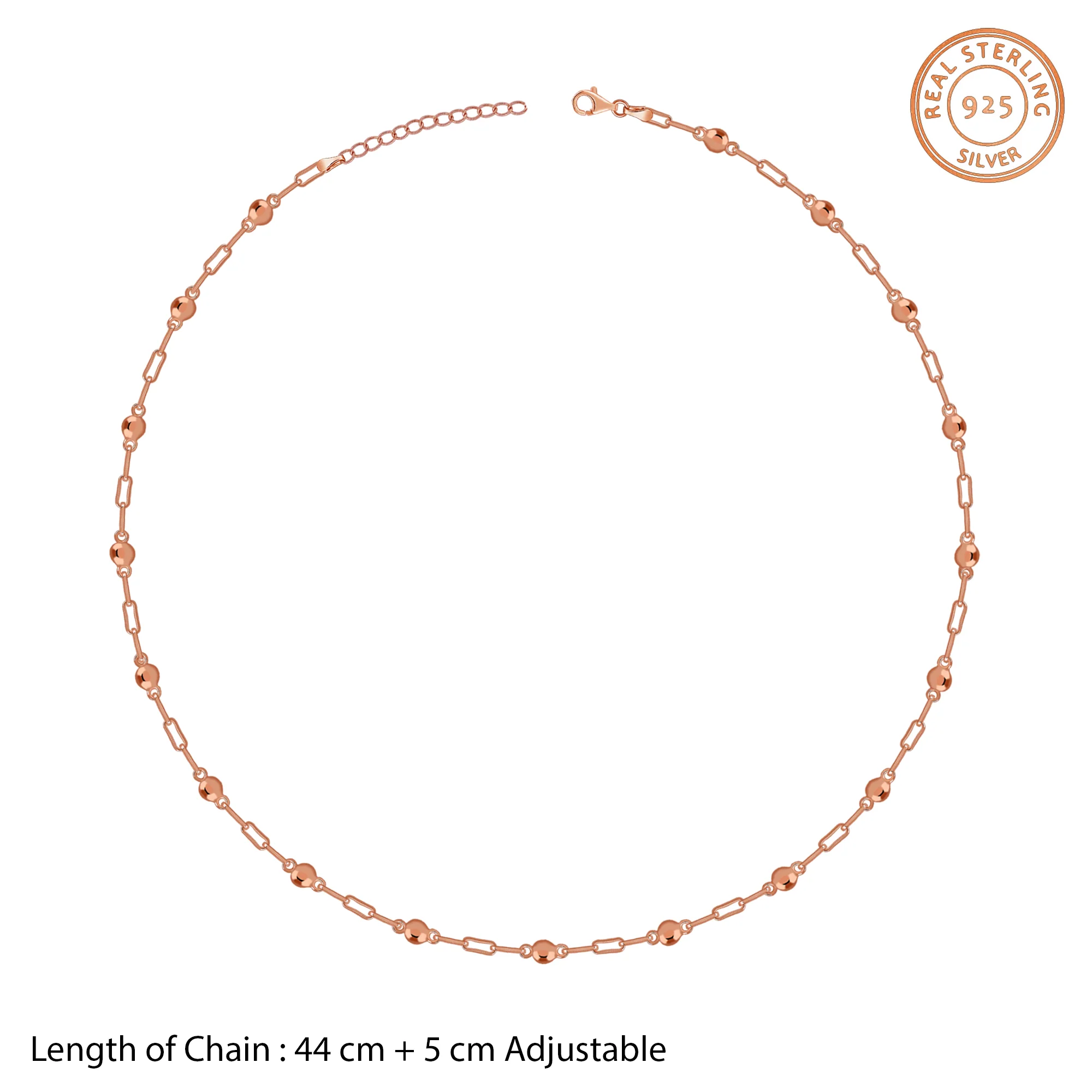 Rose Gold Linea Bead Chain - Image 5