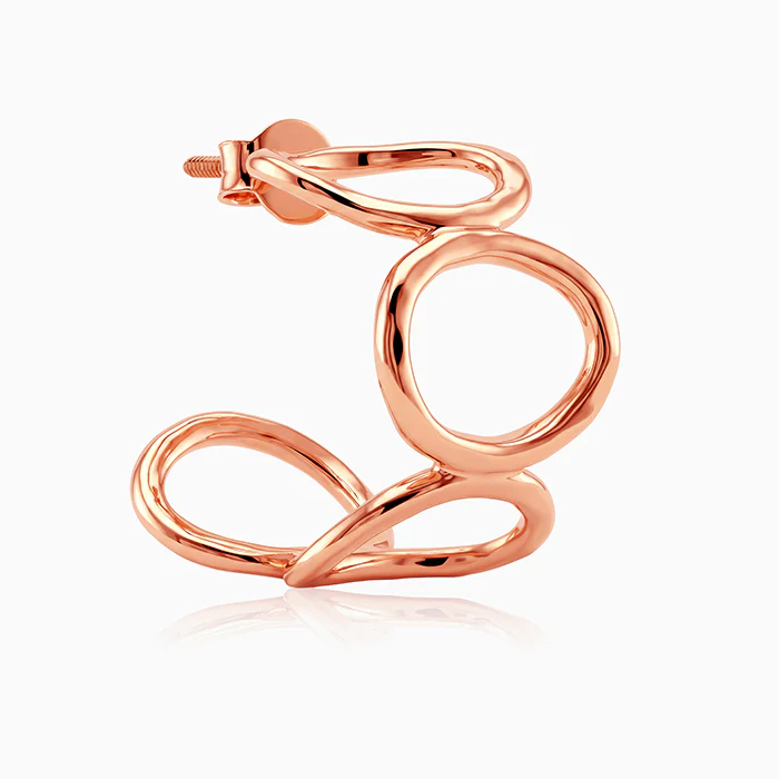 Rose Gold Loop Theory Earrings - Image 4