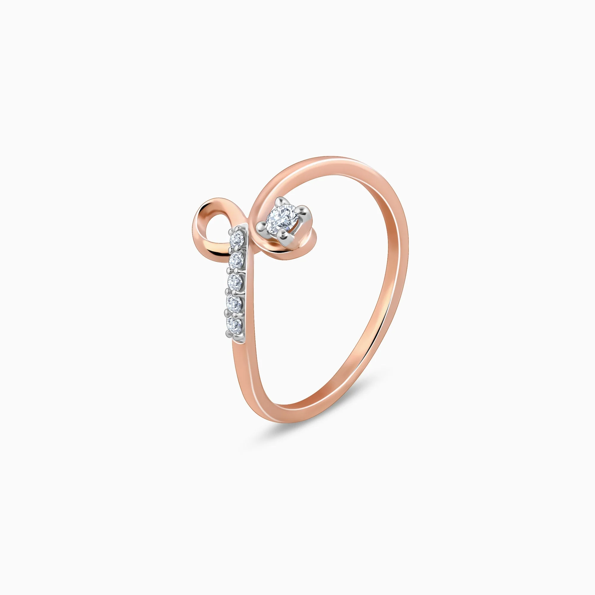 Rose Gold Looped Diamond Ring - Image 4