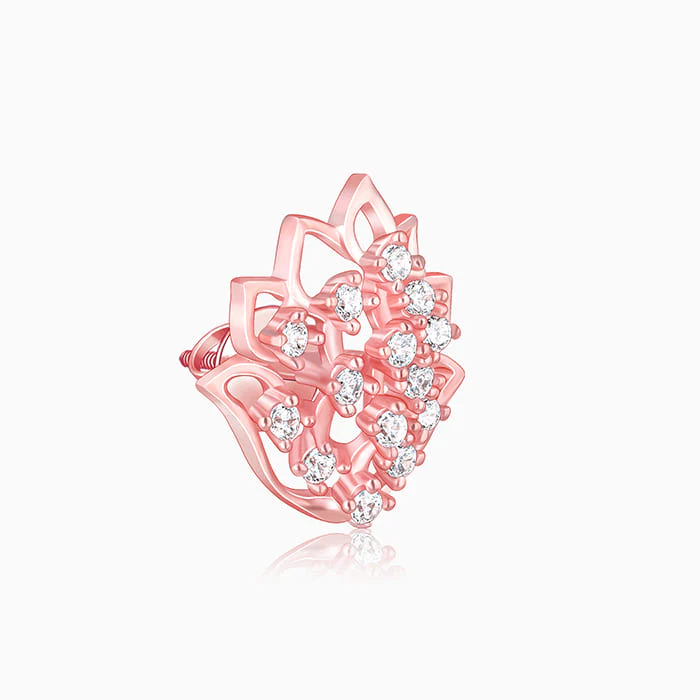 Rose Gold Lotus Radiance Earrings - Image 4