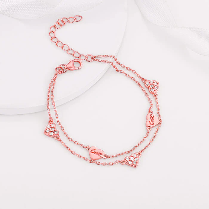 Rose Gold Layered Love Bracelet - Image 2