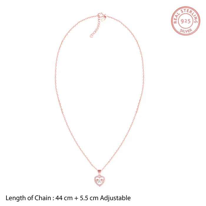 Anushka Sharma Rose Gold Love Heart Pendant with Link Chain - Image 6