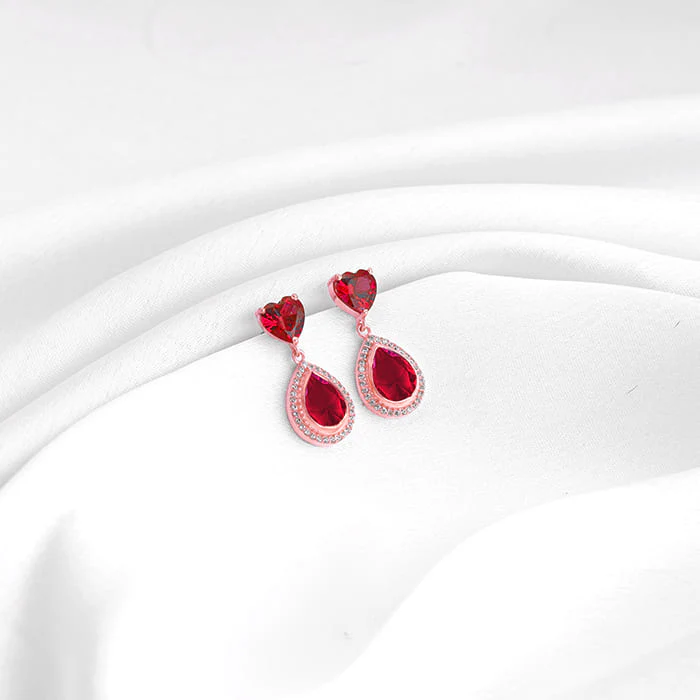 Rose Gold Love in Pink Earrings - Image 2