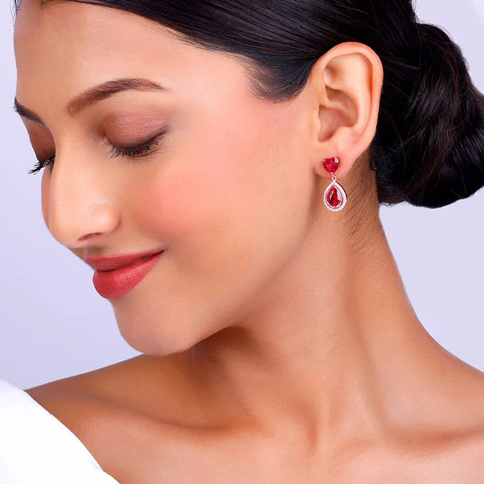 Rose Gold Love in Pink Earrings - Image 3