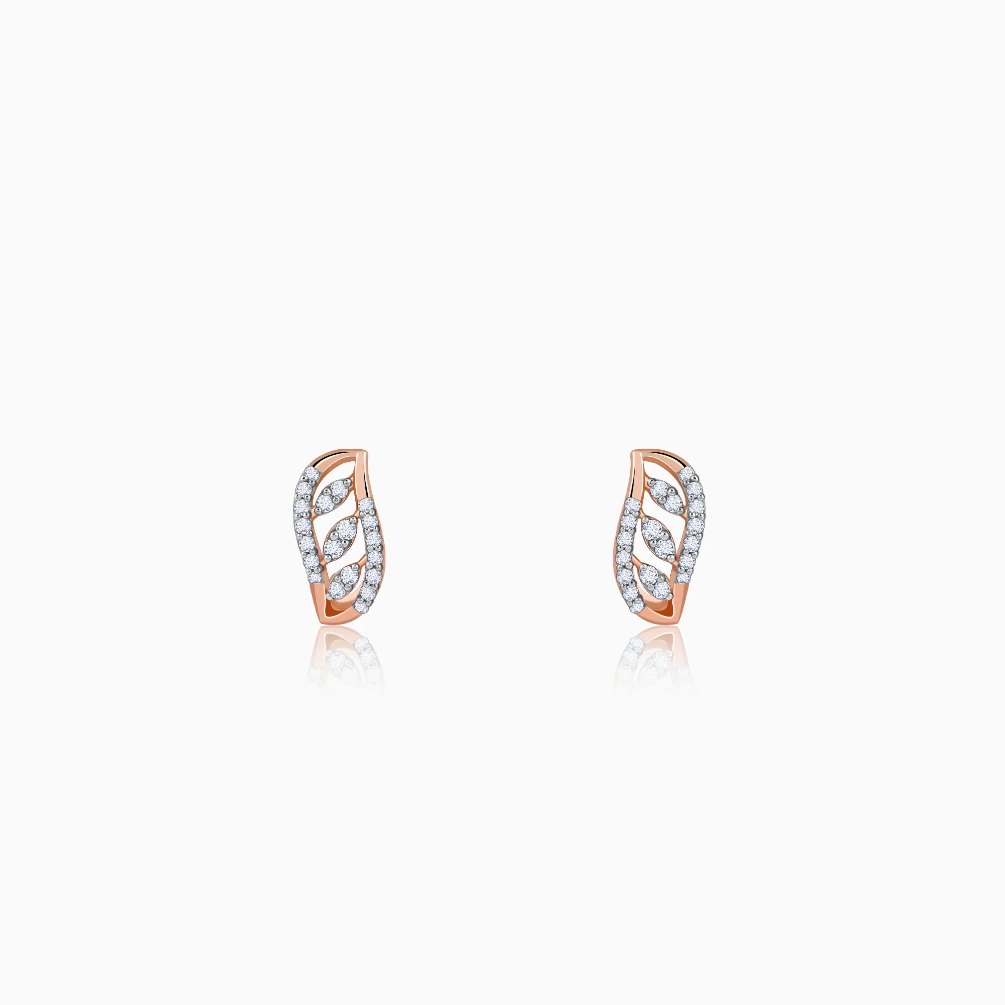 Rose Gold Luna J-hoop Lab Grown Diamond Earrings