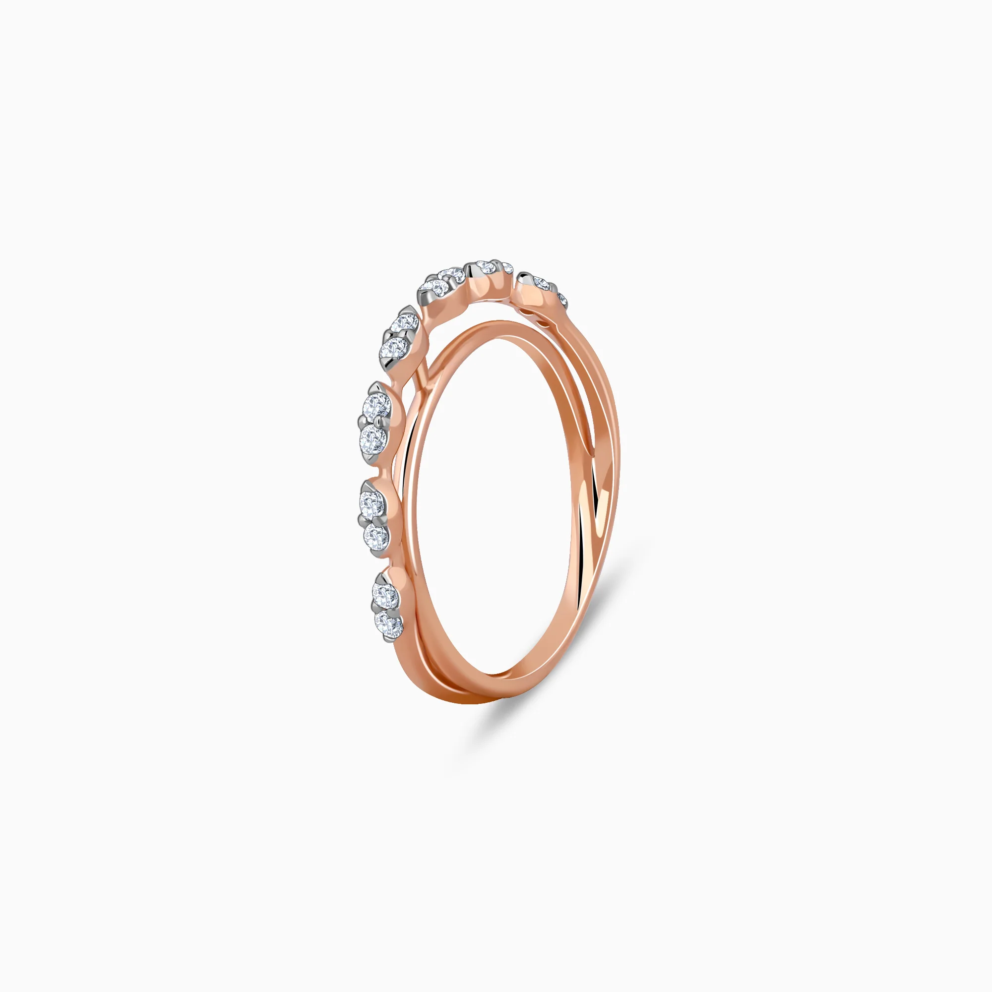 Rose Gold Lunar Circle Diamond Ring - Image 4