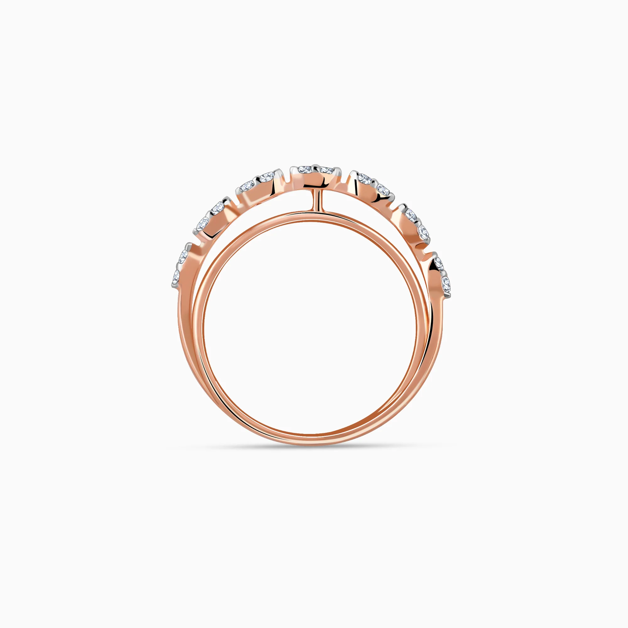 Rose Gold Lunar Circle Diamond Ring - Image 5