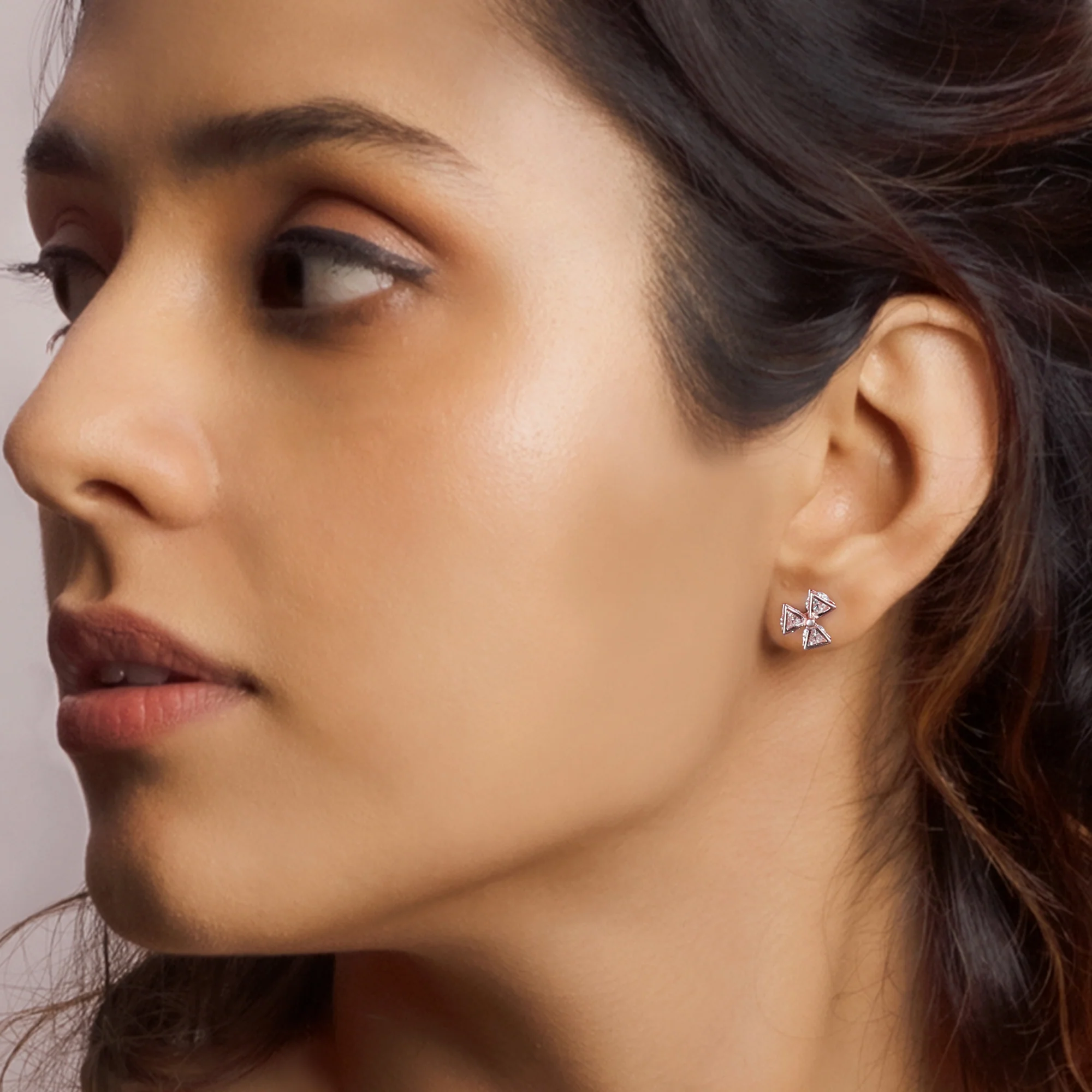 Rose Gold Mini Windmill Earrings - Image 2