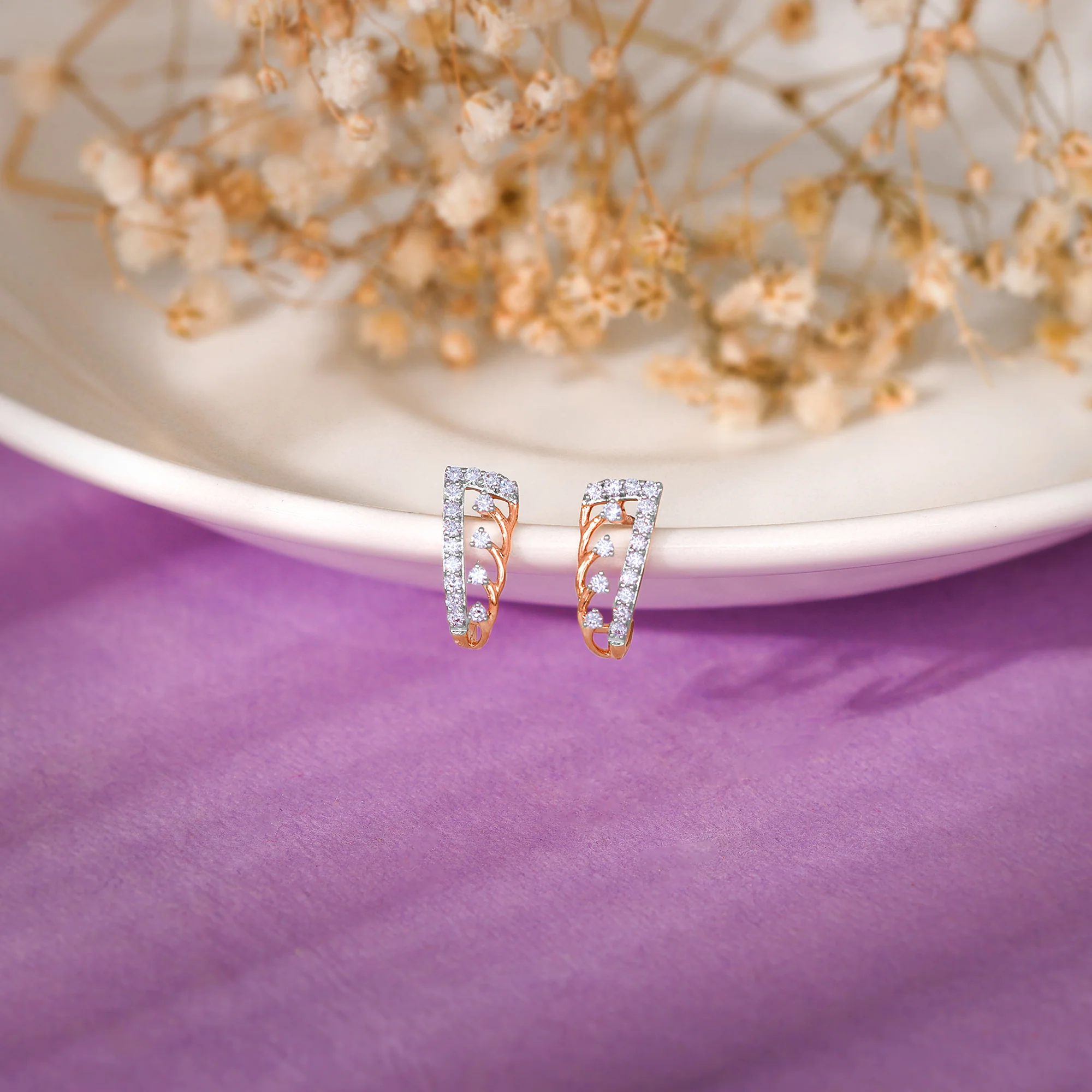 Rose Gold Miracle Diamond Earrings - Image 2