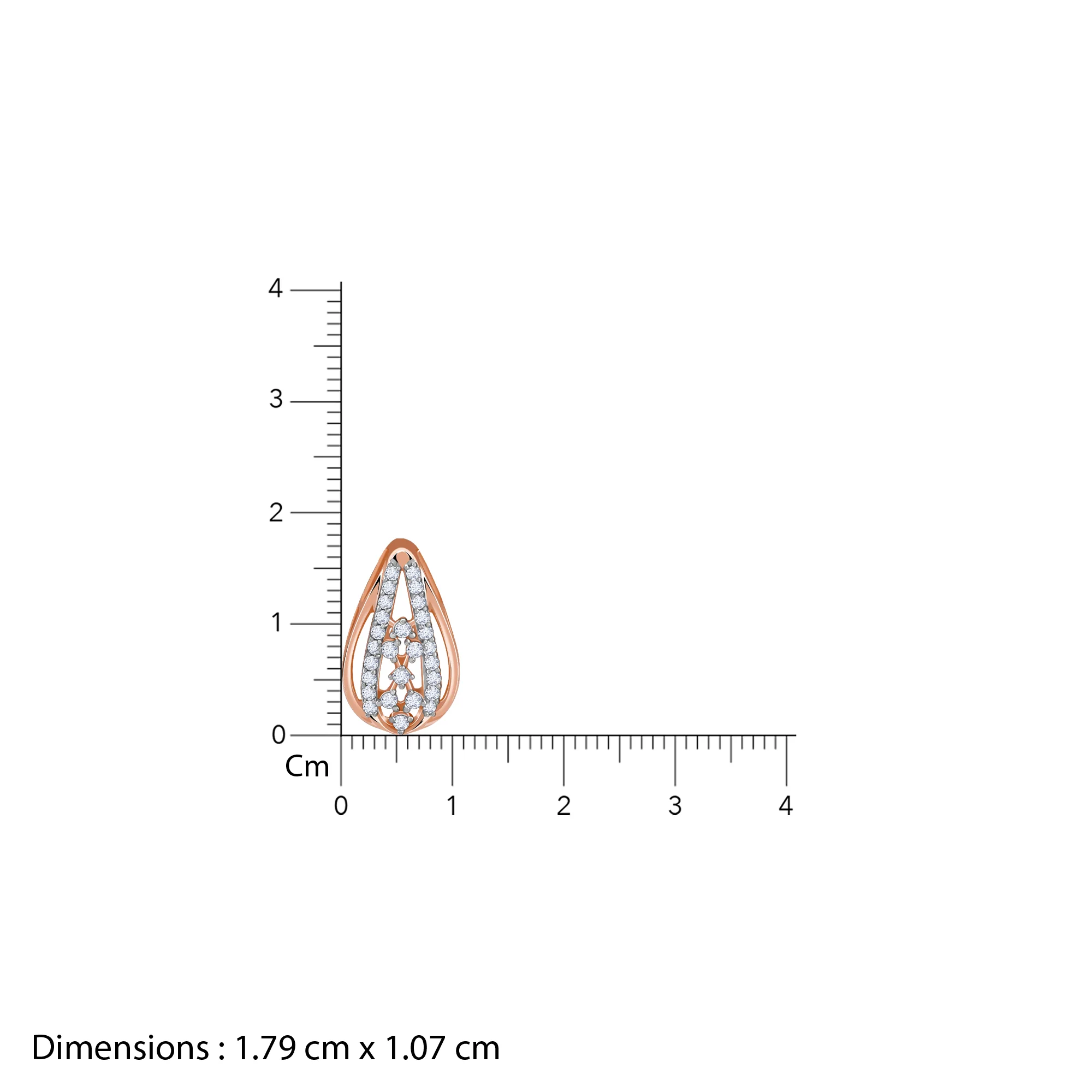 Rose Gold Modern Pear Lab Grown Diamond Pendant - Image 6