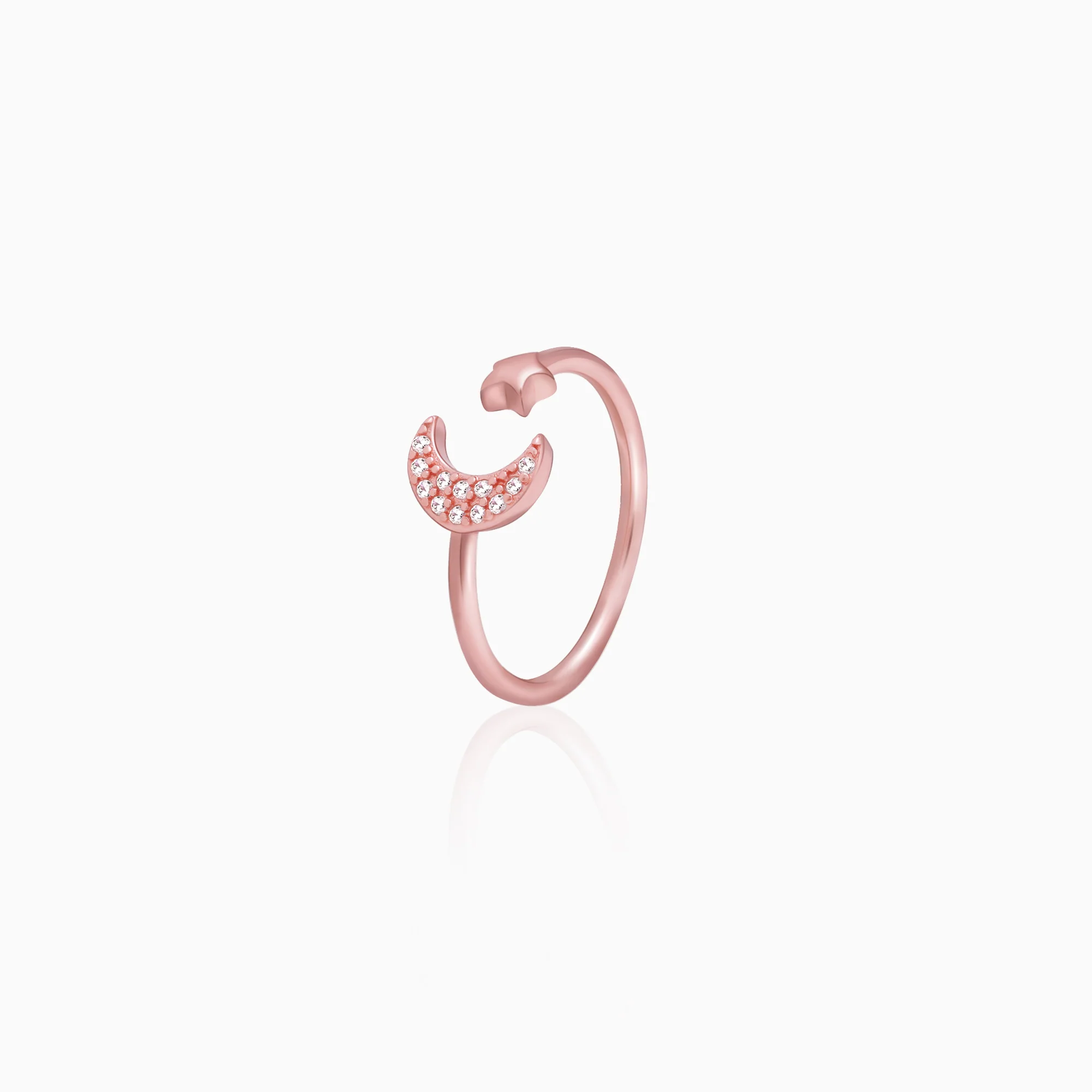 Rose Gold Moon-Star Constellation Ring - Image 4