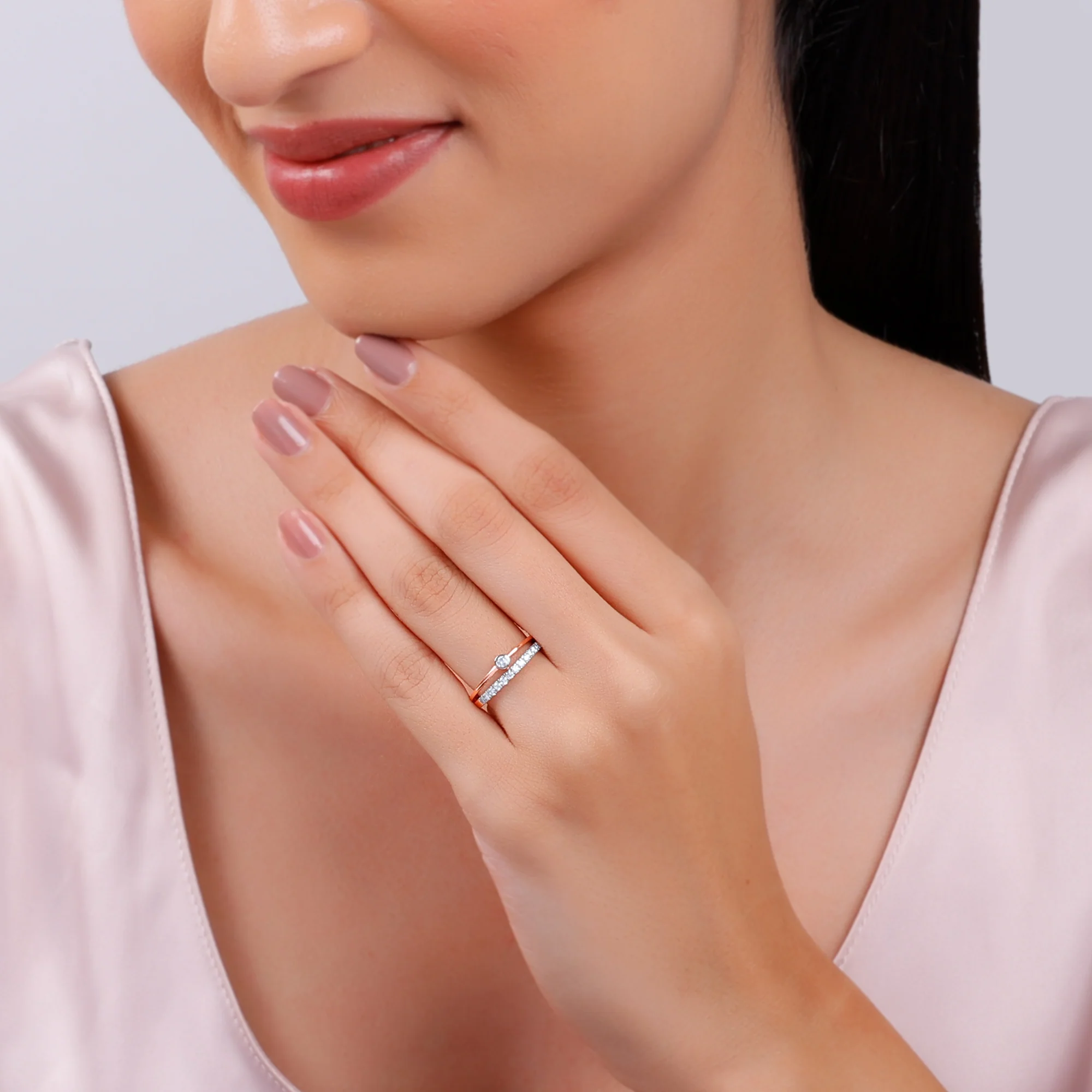 Rose Gold Moonloop Lab Grown Diamond Ring - Image 3