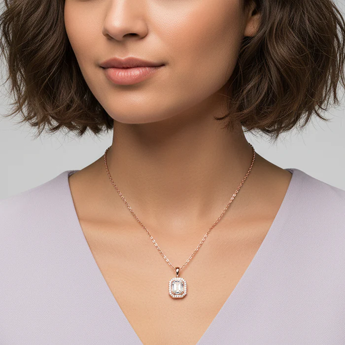 Rose Gold Mystique Romance Pendant With Link Chain - Image 3