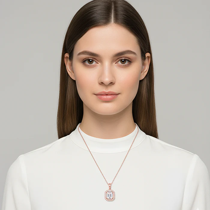 Rose Gold Mystique Romance Pendant With Link Chain - Image 4