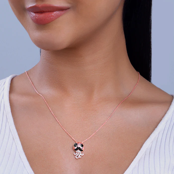 Rose Gold Octopus Pendant With Link Chain - Image 3