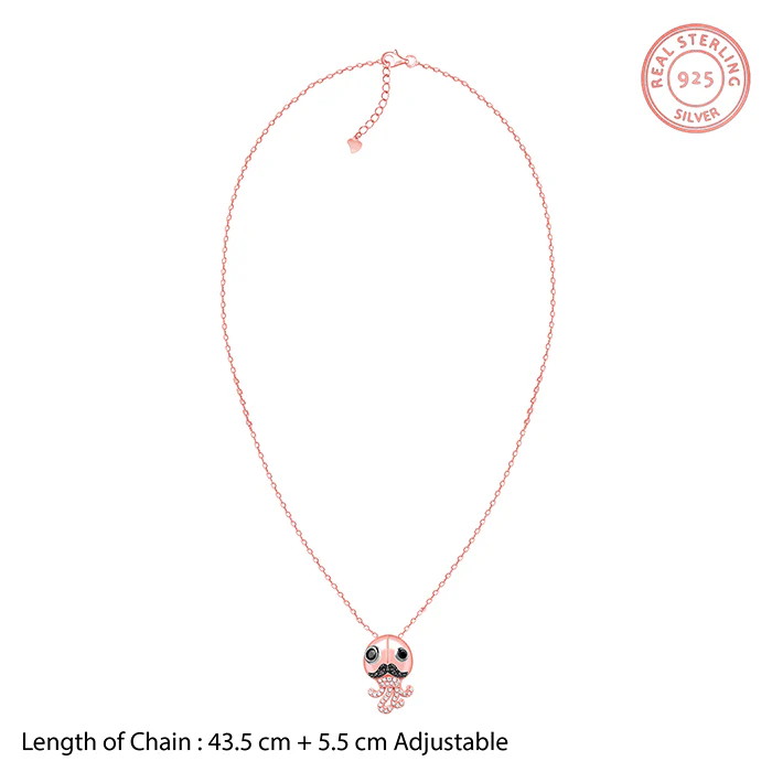 Rose Gold Octopus Pendant With Link Chain - Image 6