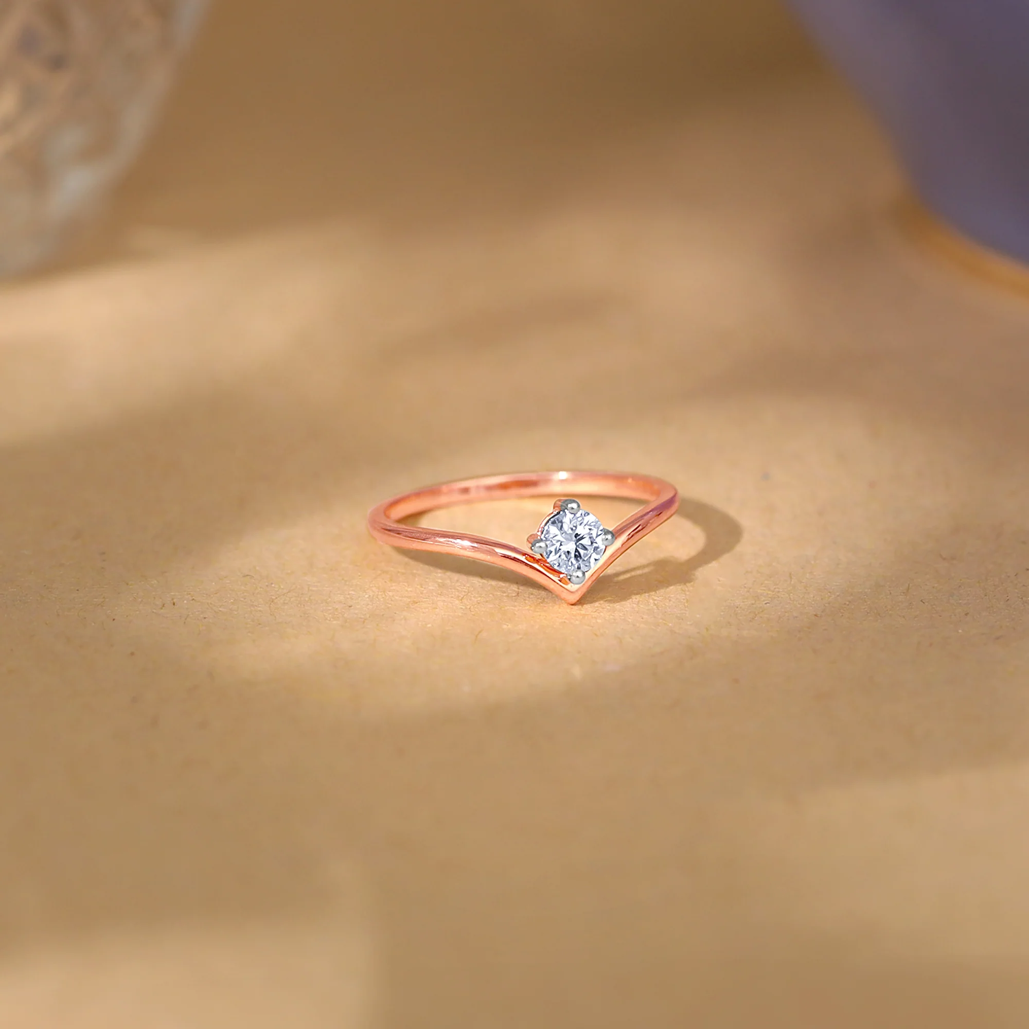 Rose Gold Opal Solitaire Lab Grown Diamond Ring - Image 2