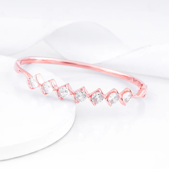 Rose Gold Zircon Order of Opulence Bangle Bracelet - Image 2