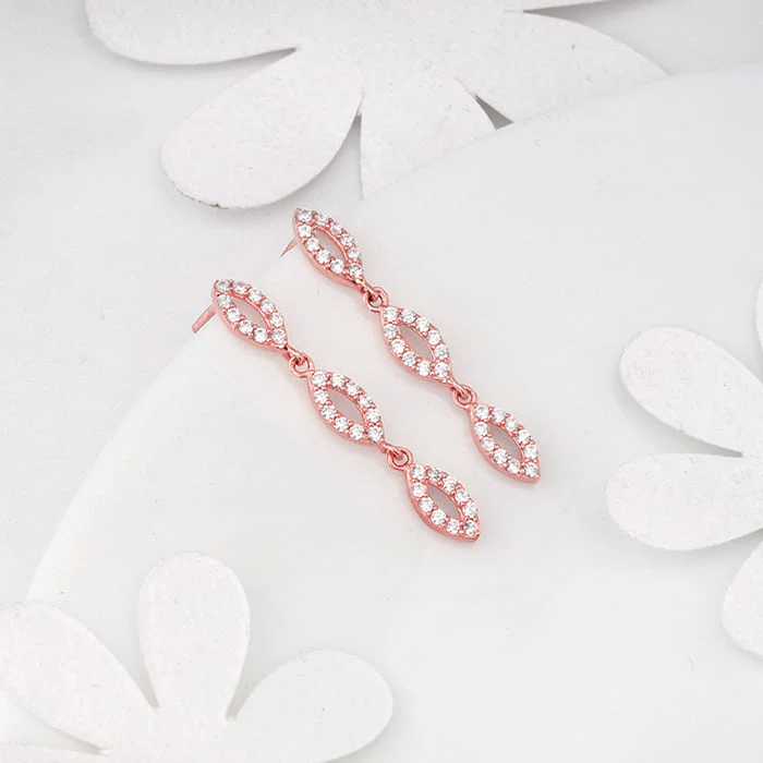 Rose Gold Opulent Oval Earrings - Image 2