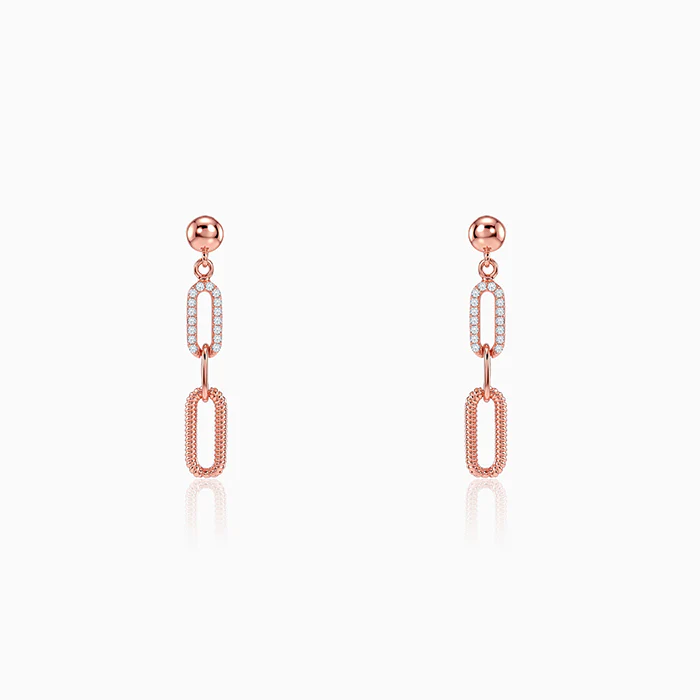 Rose Gold Paperclip Drip Earrings