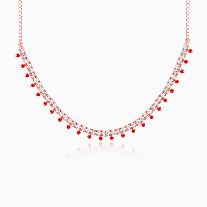 Rose Gold Passionate Heart Choker Necklace