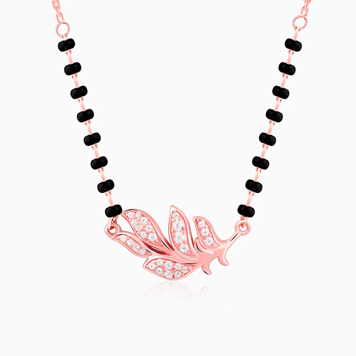 Rose Gold Peacock Feather Mangalsutra