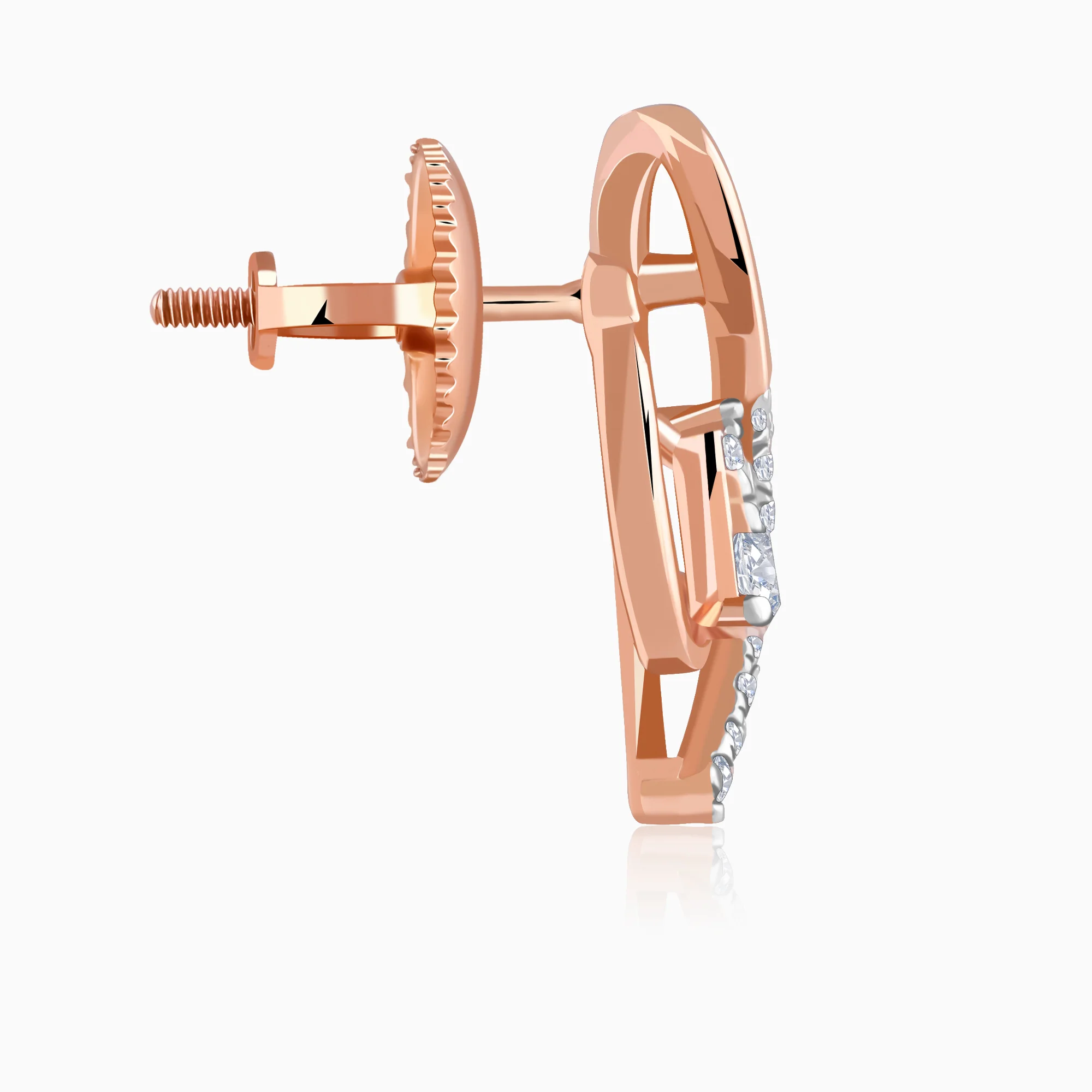 Rose Gold Pear Drop Lab Grown Diamond Earrings - Image 5