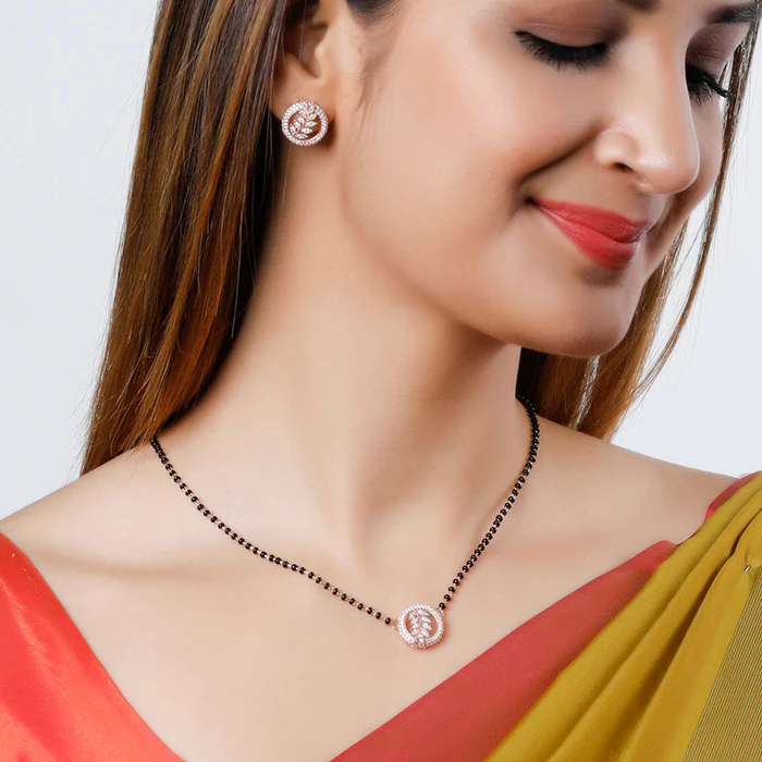 Rose Gold Periwinkle Mangalsutra Set - Image 3