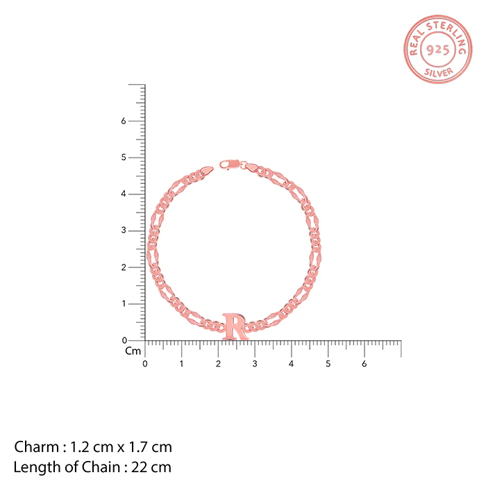 Rose Gold Personalised Alpha Initial Bracelet For Him - Image 4