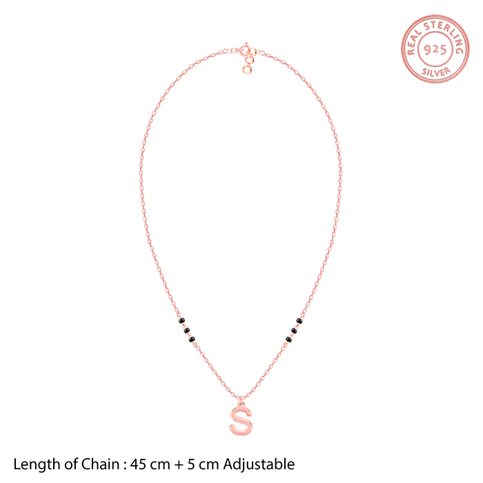 Rose Gold Personalised Cherished Initial Mangalsutra - Image 4