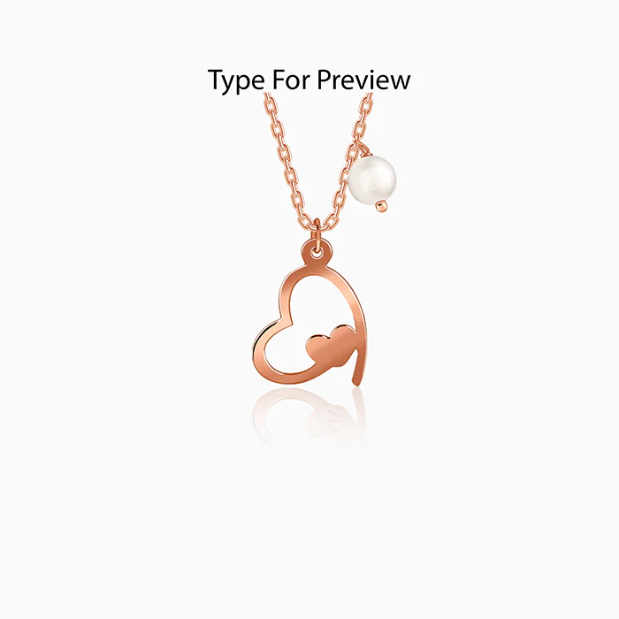 Rose Gold Personalised Classic Heart Necklace