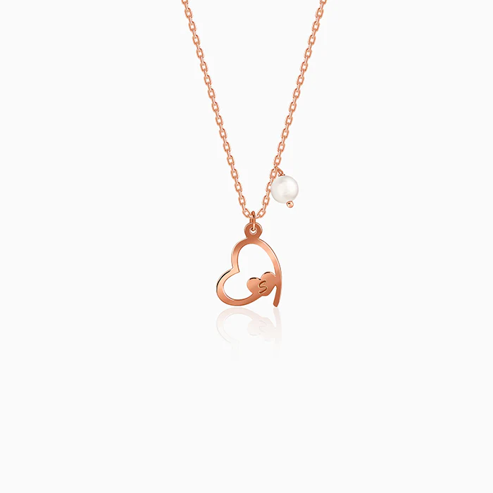 Rose Gold Personalised Classic Heart Necklace - Image 2