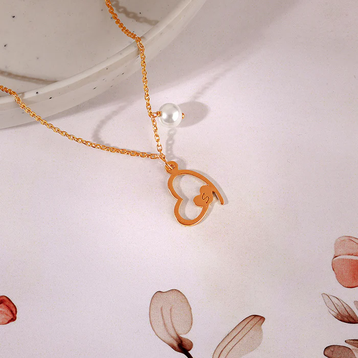 Rose Gold Personalised Classic Heart Necklace - Image 3