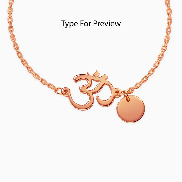 Rose Gold Personalised Classy Om Heartbeat Bracelet