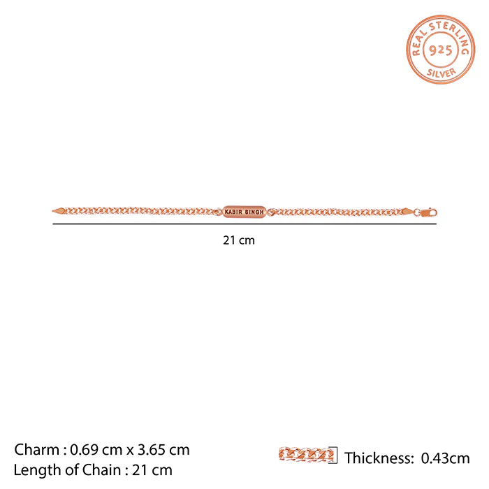 Rose Gold Personalised Cuban Bracelet for Him - Image 5