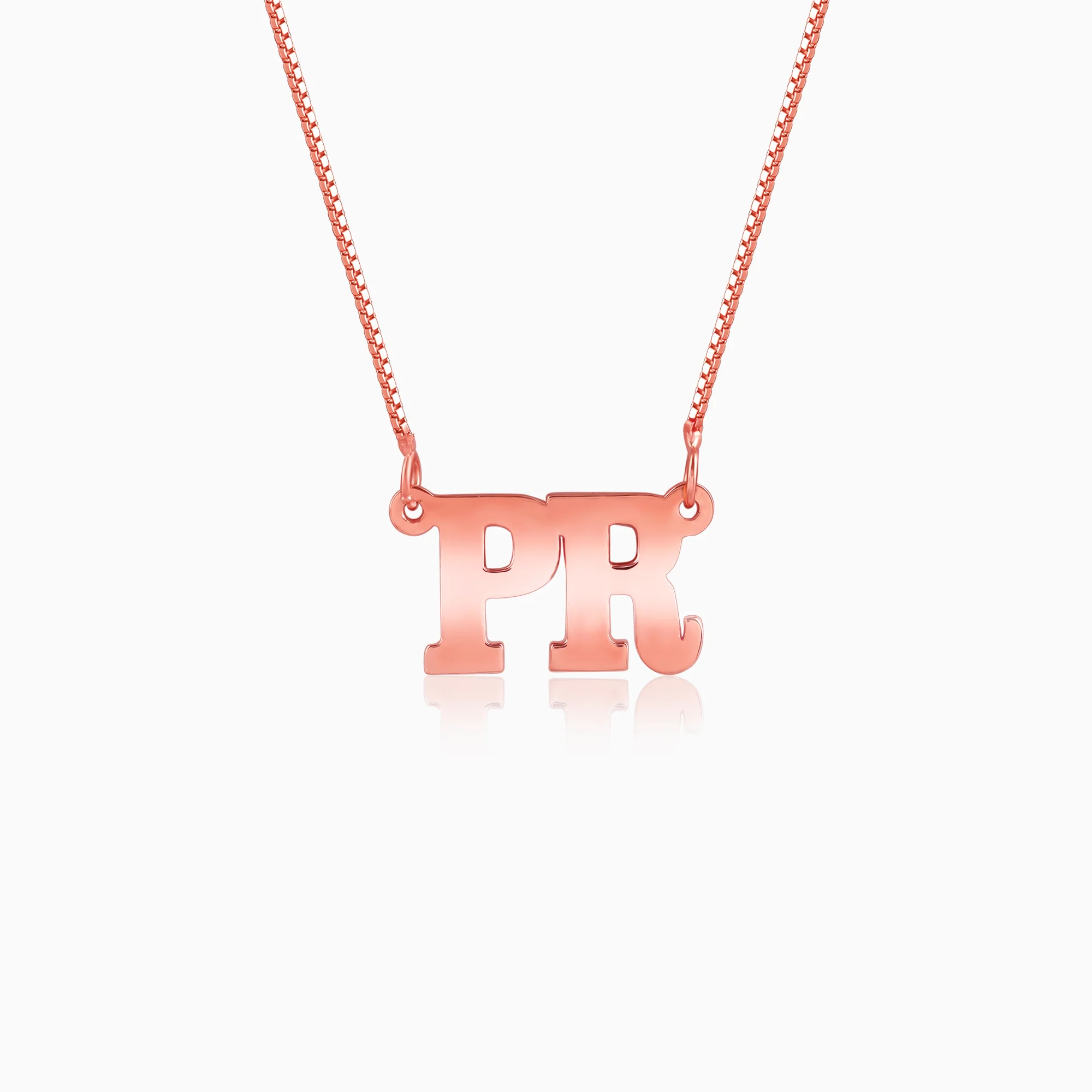 Rose Gold Personalised Dual Initial Necklace - Image 2