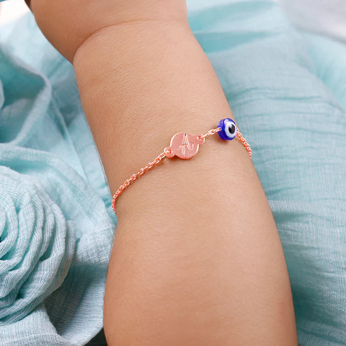 Rose Gold Personalised Envy Gaze Kids Bracelet (0 - 2 Years) - Image 3
