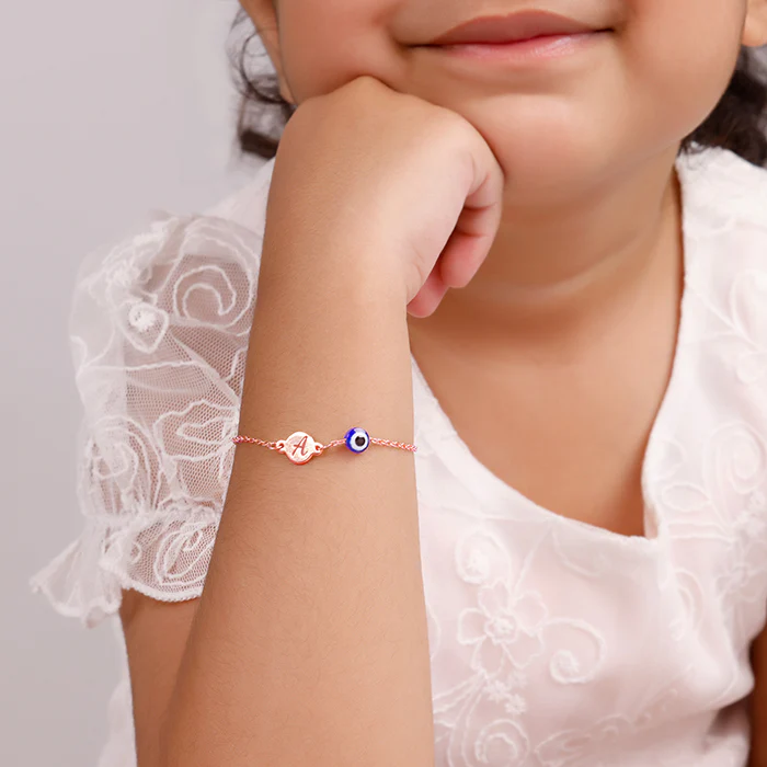 Rose Gold Personalised Envy Gaze Kids Bracelet (2 - 8 Years) - Image 3