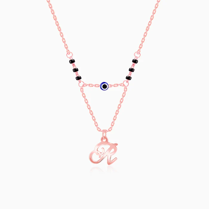 Rose Gold Personalised Evil Eye Mangalsutra Necklace