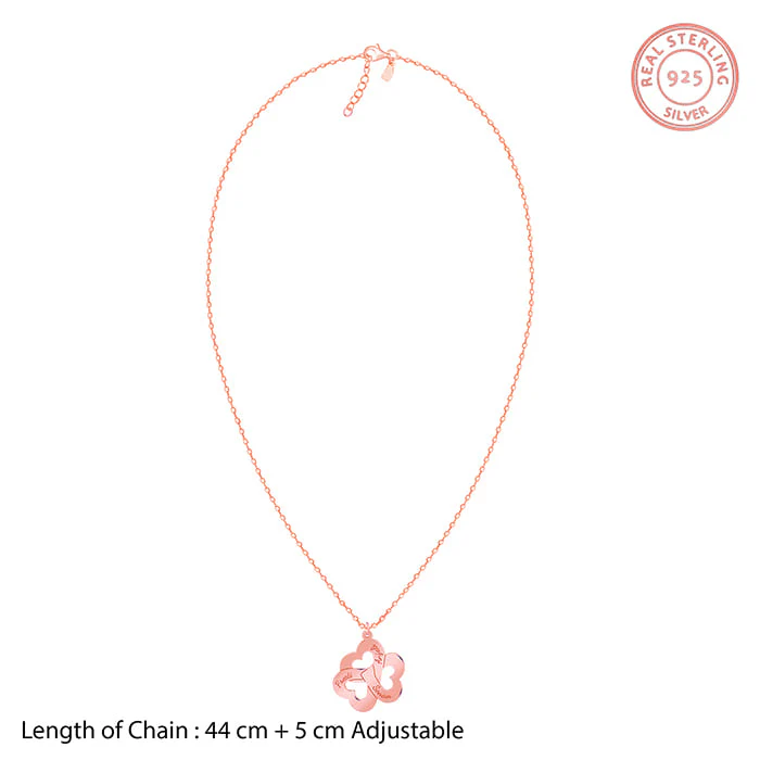 Rose Gold Personalised Floral Love Name Necklace - Image 5