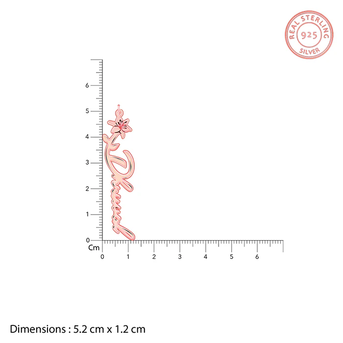 Rose Gold Personalised Flower Name Pendant with Link Chain - Image 5