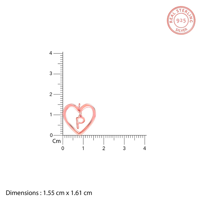 Rose Gold Personalised Heart of Initial Pendant - Image 4