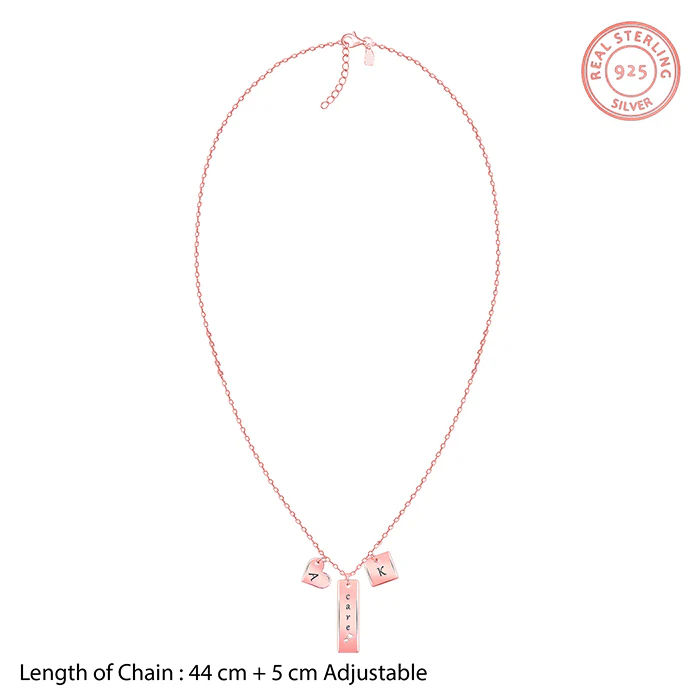 Rose Gold Personalised Initial Charm Pendant With Link Chain - Image 5