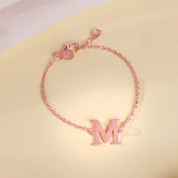Rose Gold Personalised Initial Kids Bracelet (0 - 2 Years) - Image 2