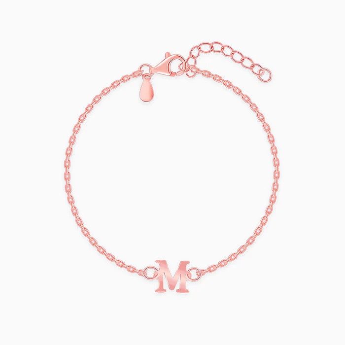 Rose Gold Personalised Initial Kids Bracelet (2 - 8 Years)
