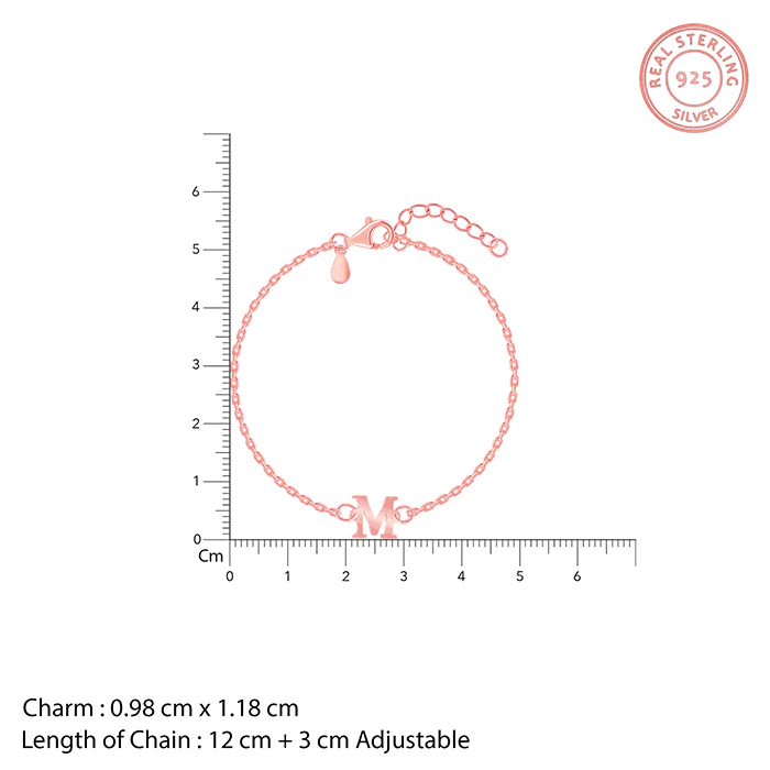 Rose Gold Personalised Initial Kids Bracelet (2 - 8 Years) - Image 4