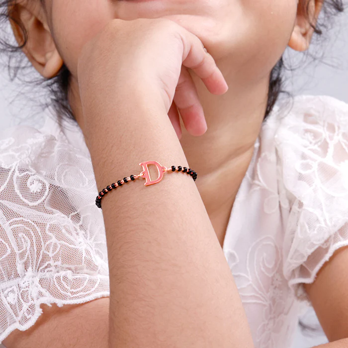 Rose Gold Personalised Initial Nazariya Kids Bracelet (2 - 8 Years) - Image 3