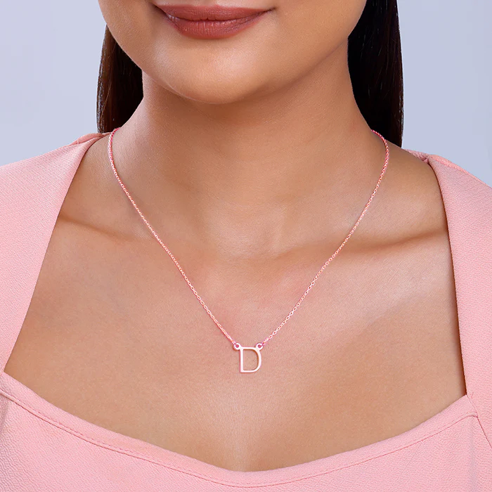 Rose Gold Personalised Initial Necklace - Image 3
